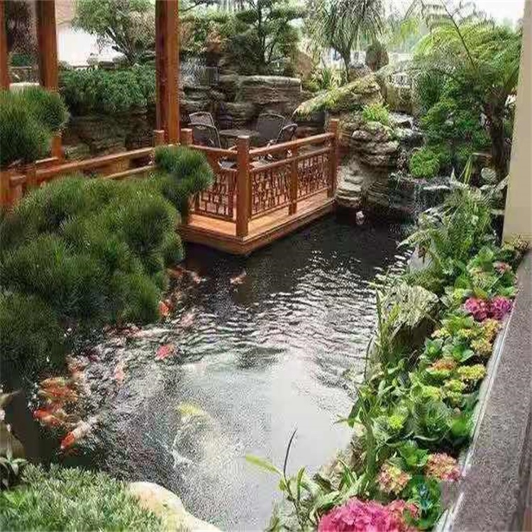 莘县大型庭院假山鱼池景观设计